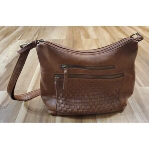 Great American Leatherworks Organizer Cognac Crossbody Purse